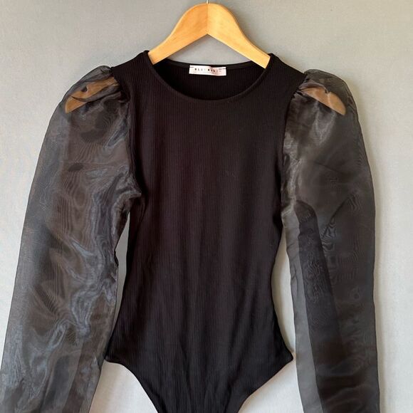 5 for $40 Blue Blush Bodysuit Top Blouse Shirt Size S Black - Picture 2 of 6